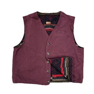 Vintage Outback Trading Company Marlboro Vest Wool Lined Western Reversible LG